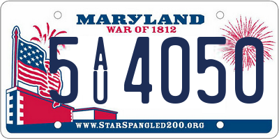 MD license plate 5AU4050