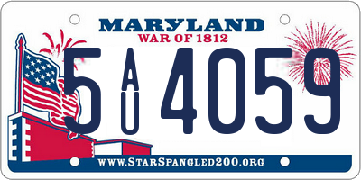 MD license plate 5AU4059