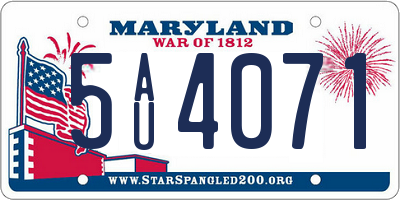 MD license plate 5AU4071