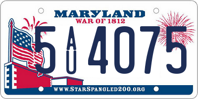 MD license plate 5AU4075