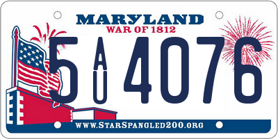MD license plate 5AU4076