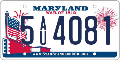 MD license plate 5AU4081