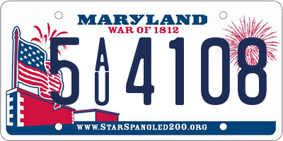 MD license plate 5AU4108