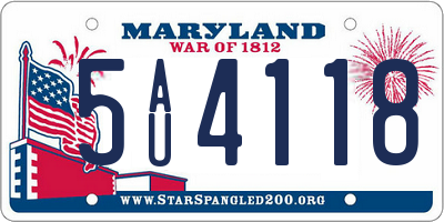 MD license plate 5AU4118