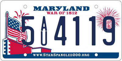 MD license plate 5AU4119