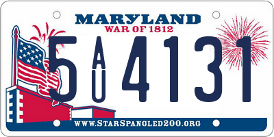 MD license plate 5AU4131
