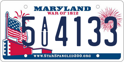 MD license plate 5AU4133