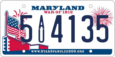 MD license plate 5AU4135