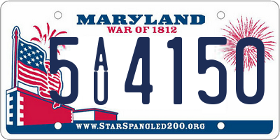 MD license plate 5AU4150