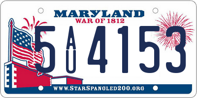 MD license plate 5AU4153
