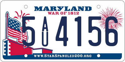 MD license plate 5AU4156