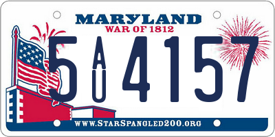 MD license plate 5AU4157