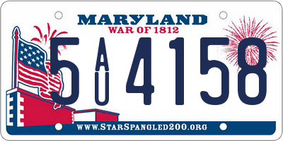 MD license plate 5AU4158