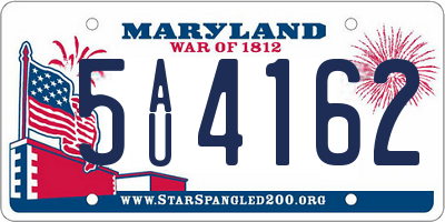 MD license plate 5AU4162