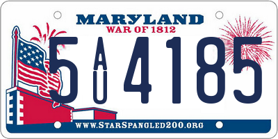 MD license plate 5AU4185