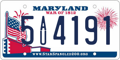 MD license plate 5AU4191
