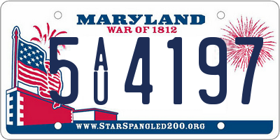 MD license plate 5AU4197
