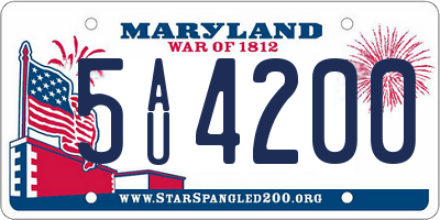 MD license plate 5AU4200