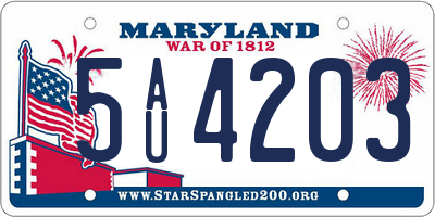 MD license plate 5AU4203