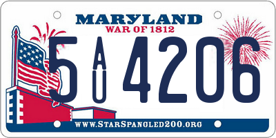 MD license plate 5AU4206
