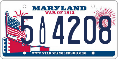 MD license plate 5AU4208