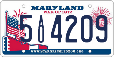 MD license plate 5AU4209