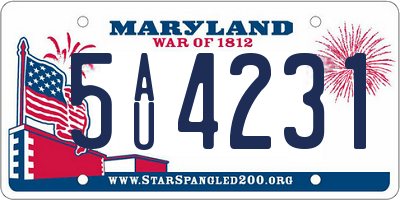 MD license plate 5AU4231