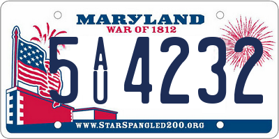 MD license plate 5AU4232