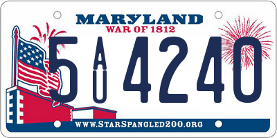 MD license plate 5AU4240
