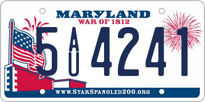 MD license plate 5AU4241