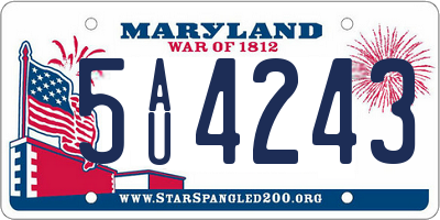 MD license plate 5AU4243