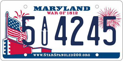 MD license plate 5AU4245
