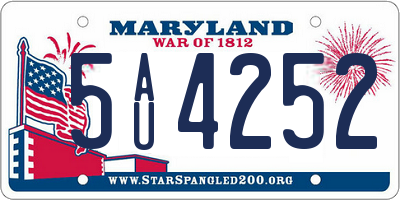 MD license plate 5AU4252