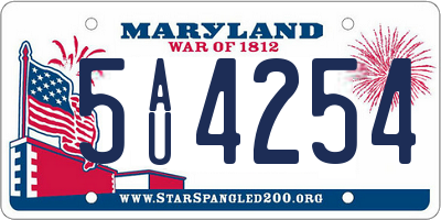 MD license plate 5AU4254