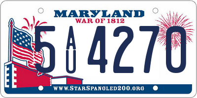 MD license plate 5AU4270