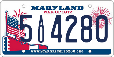 MD license plate 5AU4280