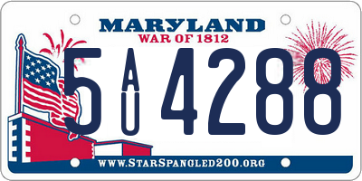 MD license plate 5AU4288