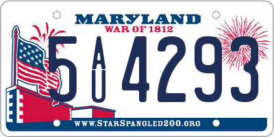 MD license plate 5AU4293