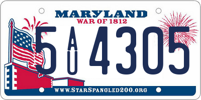 MD license plate 5AU4305