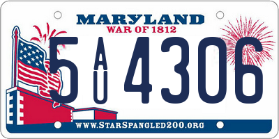 MD license plate 5AU4306