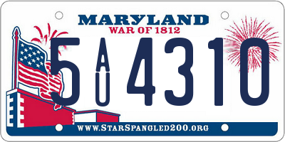 MD license plate 5AU4310