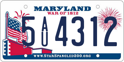 MD license plate 5AU4312