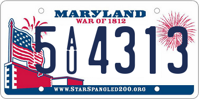 MD license plate 5AU4313