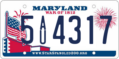 MD license plate 5AU4317