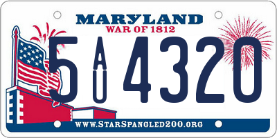 MD license plate 5AU4320