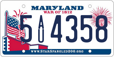 MD license plate 5AU4358