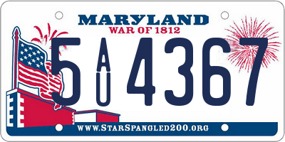 MD license plate 5AU4367