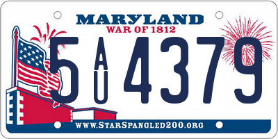 MD license plate 5AU4379