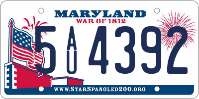 MD license plate 5AU4392
