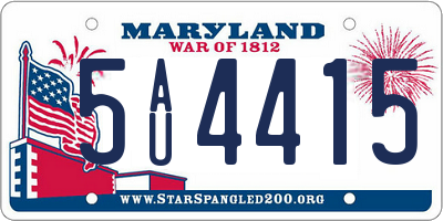 MD license plate 5AU4415